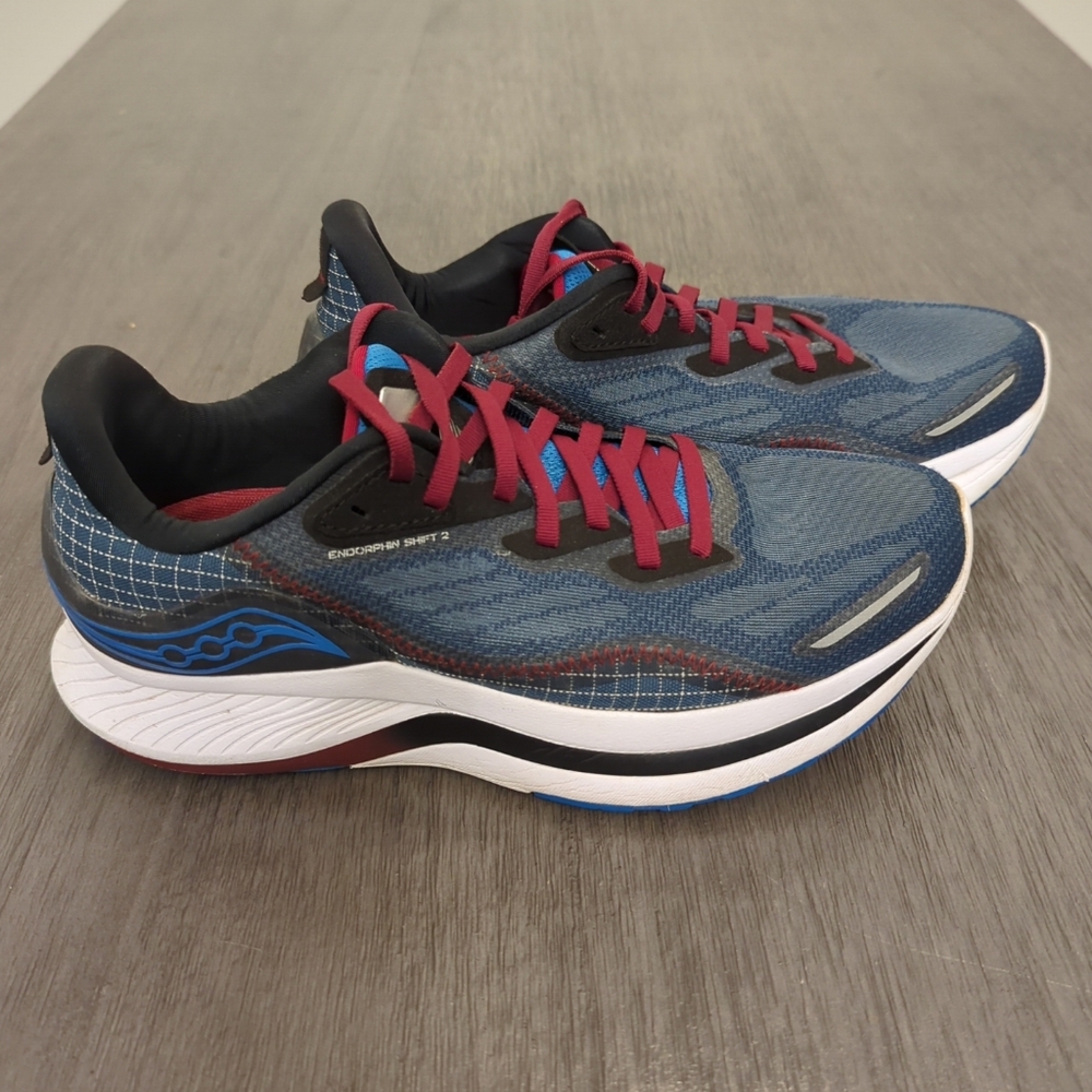 Saucony Blue and Red Running Shoes